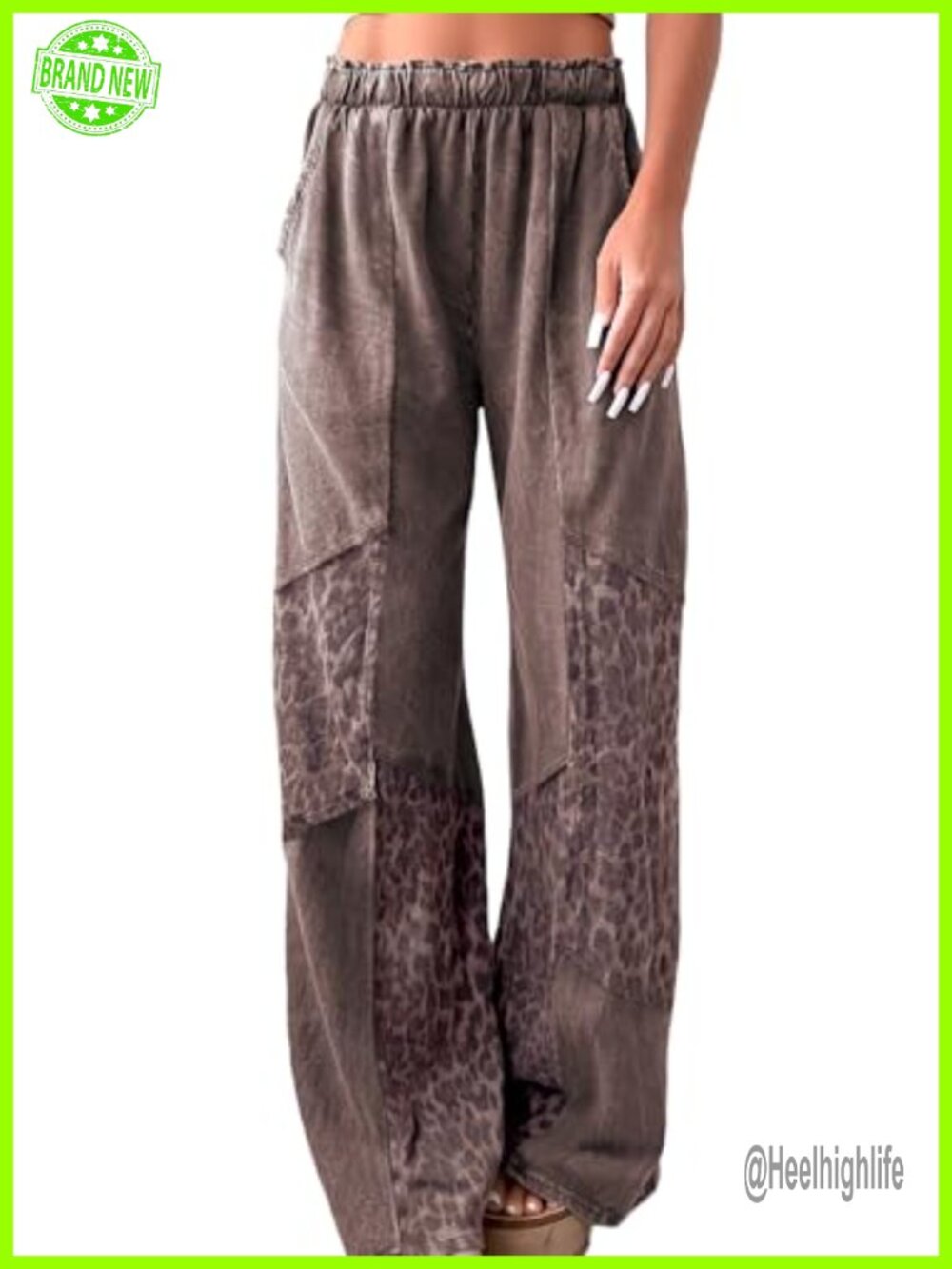 Wide Leg Palazzo Pants High Waist Drawstring Lounge Cotton Blend